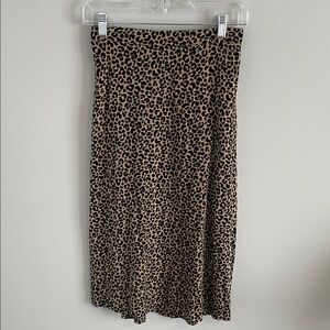 Leopard Print Midi Skirt